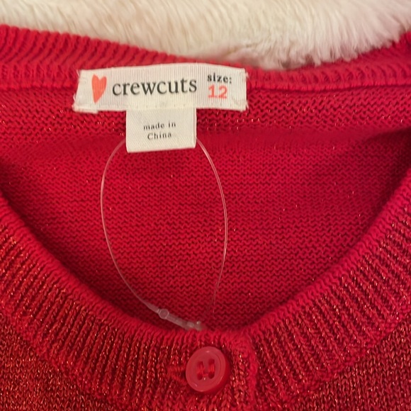 Crewcuts J. Crew kids red metallic size 12 new sweater NWOT - Picture 1 of 7